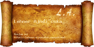 Lehner Ajnácska névjegykártya